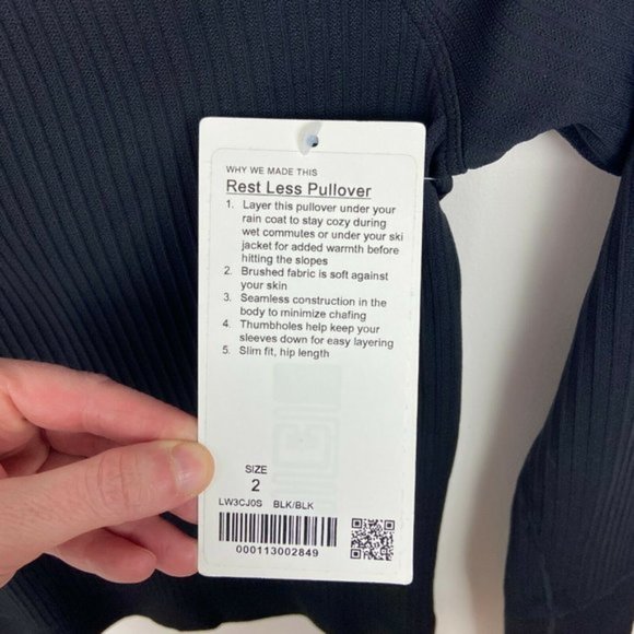 Lululemon Rest Less Pullover Black Warm Running 2 - Picture 3 of 8